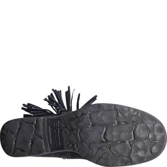 Born Women's Size 10 M Kenia Fringed Booties Boots Black Suede Leather - Picture 7 of 9